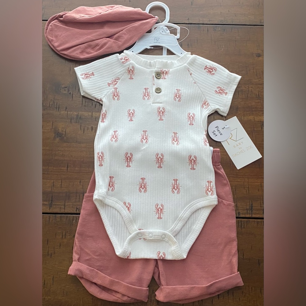 •NWT•Rachel Zoe Toddler Boy 3 Piece Set- Lobster